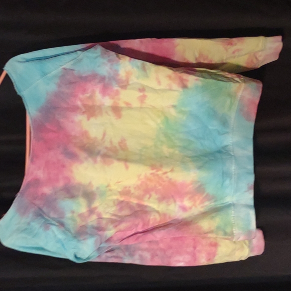 Tyedye street dancer off the shoulder sweatshirt hoodie women's large - Picture 3 of 3